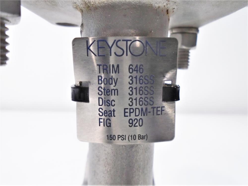 Keystone 2" 150# Stainless Steel Butterfly Valve, Fig# 920